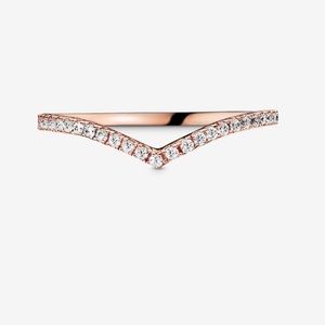 pandora rose sparkling wishbone ring